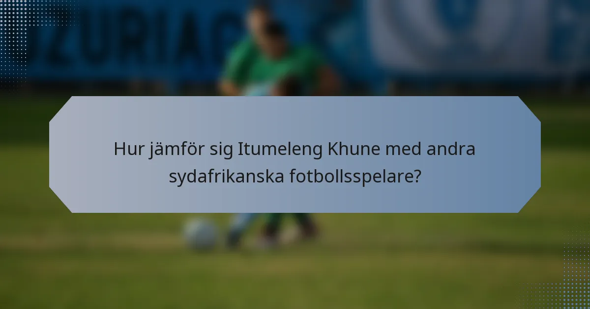 Hur jämför sig Itumeleng Khune med andra sydafrikanska fotbollsspelare?