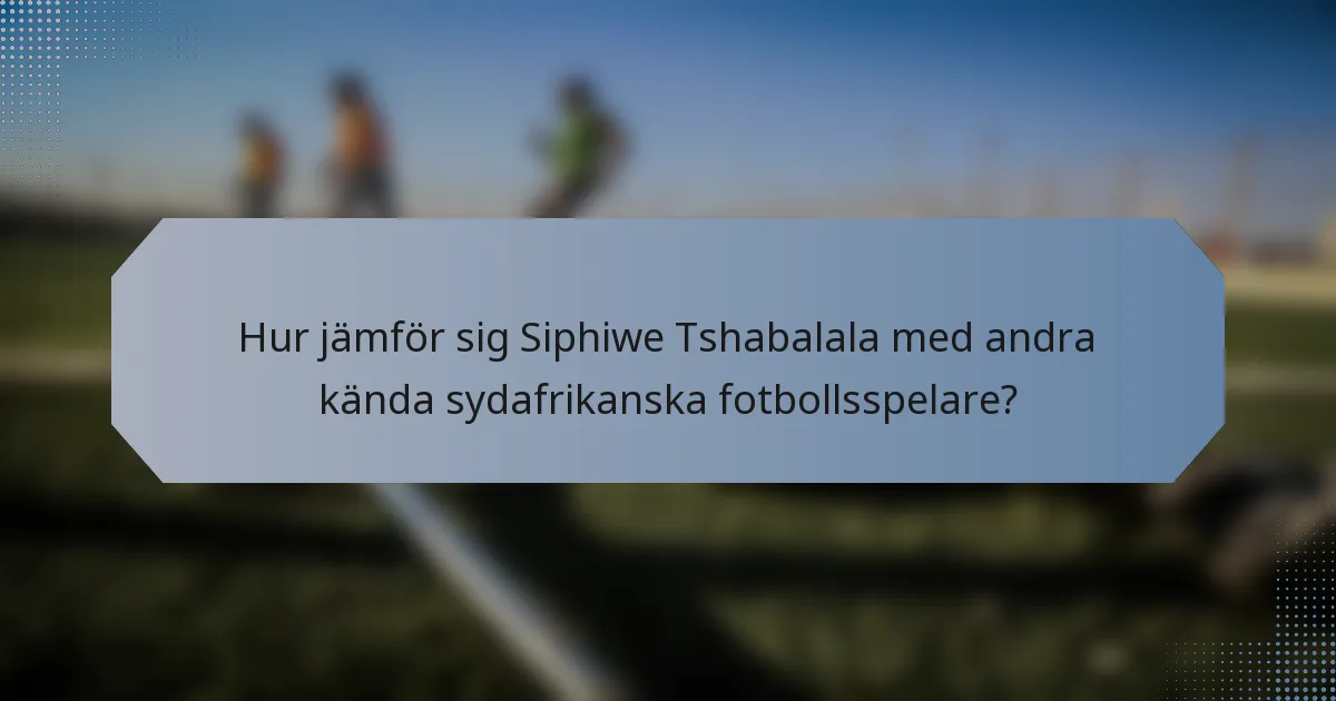 Hur jämför sig Siphiwe Tshabalala med andra kända sydafrikanska fotbollsspelare?