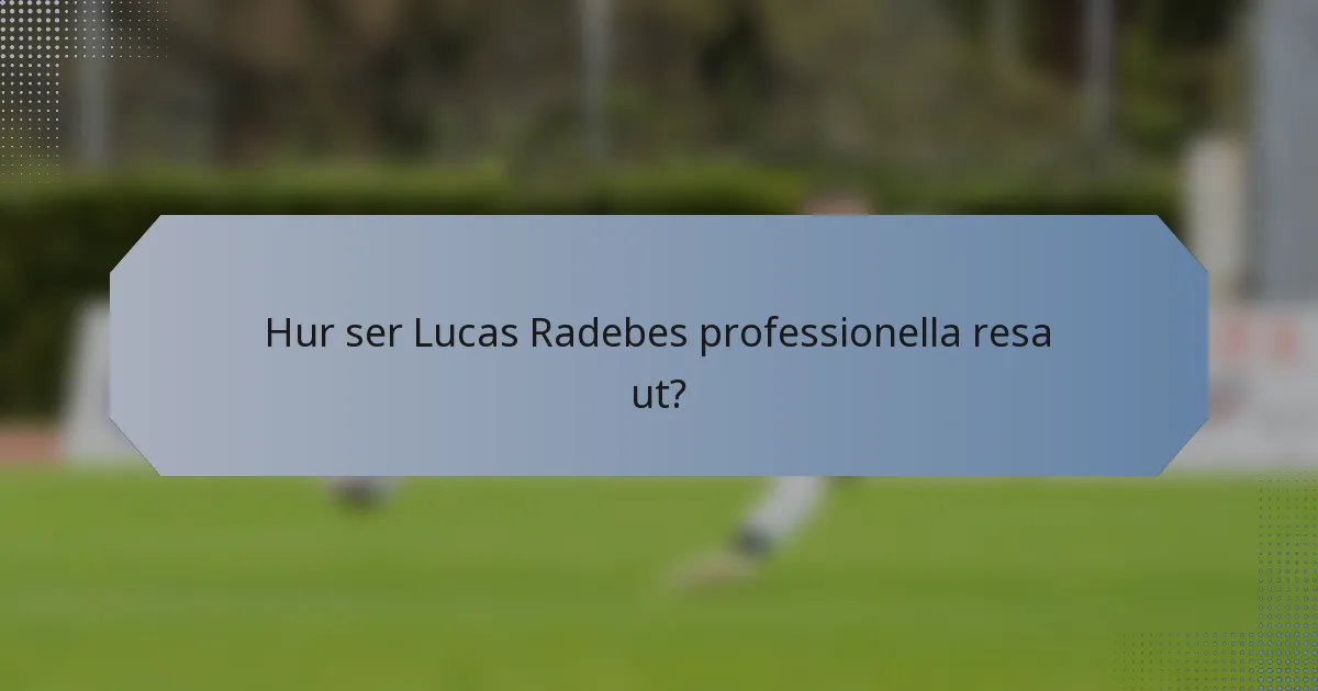 Hur ser Lucas Radebes professionella resa ut?