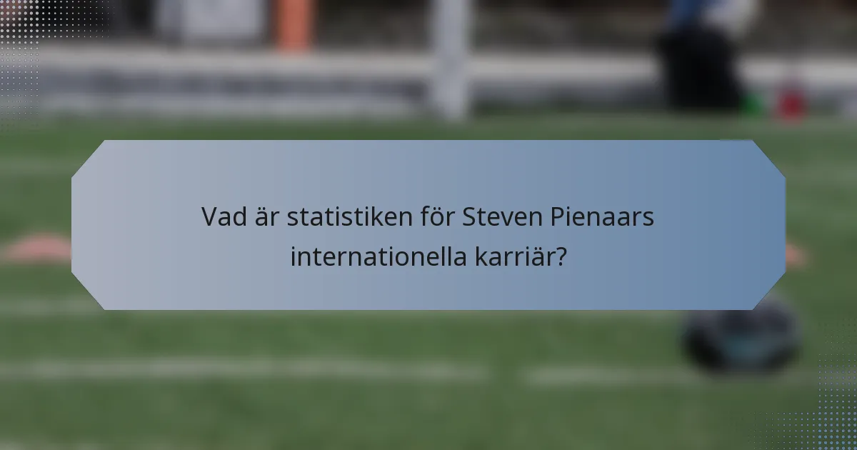 Vad är statistiken för Steven Pienaars internationella karriär?