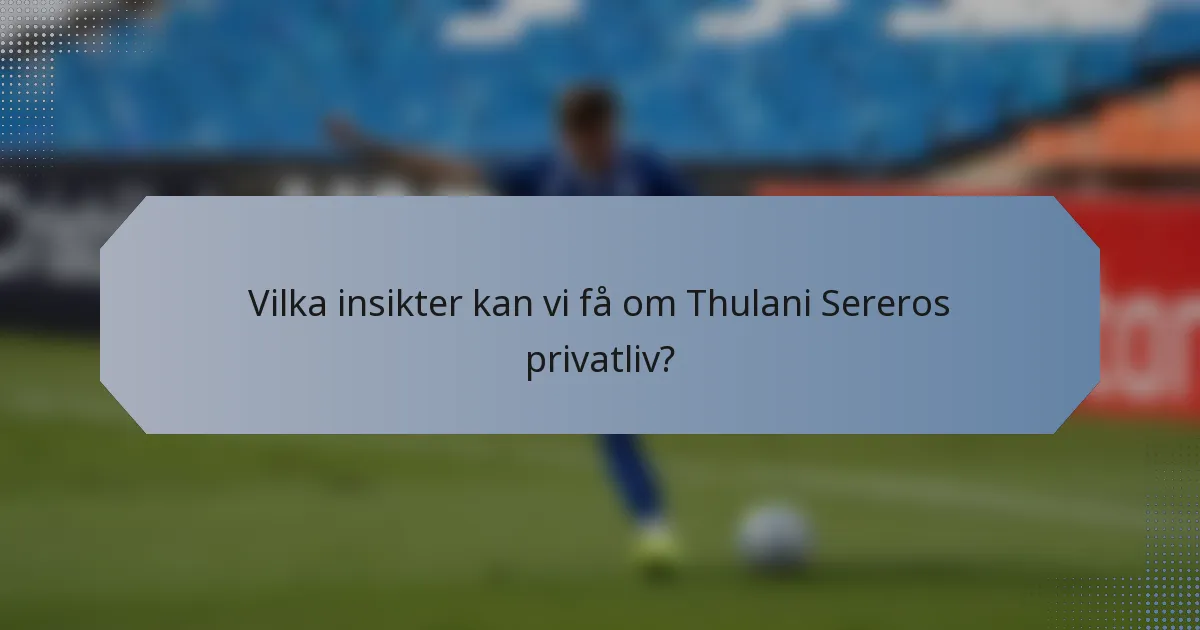 Vilka insikter kan vi få om Thulani Sereros privatliv?