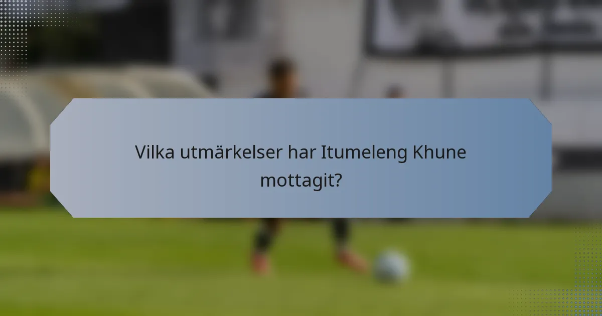 Vilka utmärkelser har Itumeleng Khune mottagit?